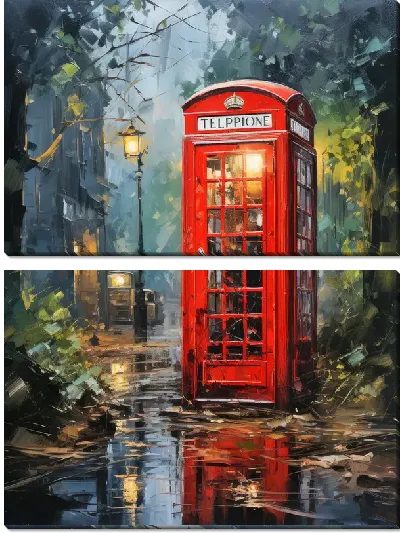 Модульная картина Телефонная будка №37