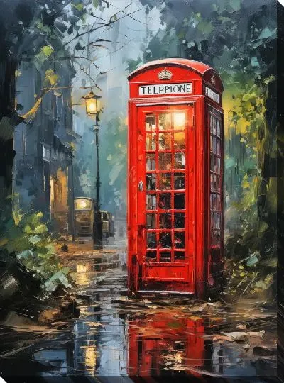 Картина маслом Телефонная будка №37