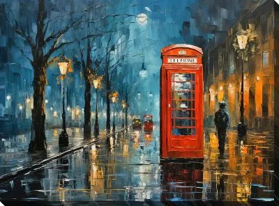 Картина маслом Телефонная будка №38