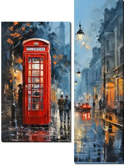 Модульная картина Телефонная будка №39