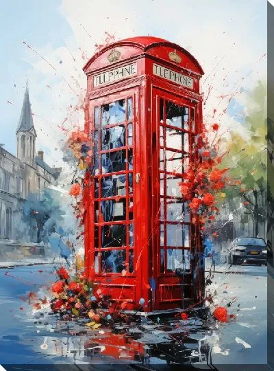 Картина маслом Телефонная будка №41