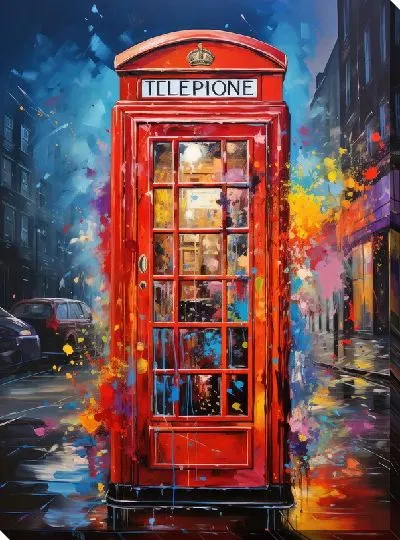 Картина маслом Телефонная будка №44