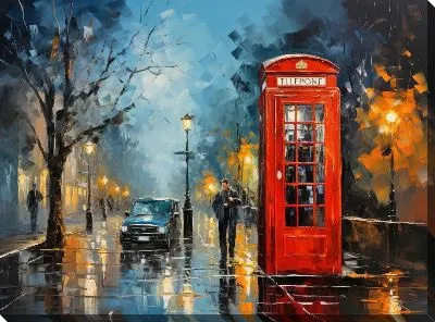 Картина маслом Телефонная будка №46