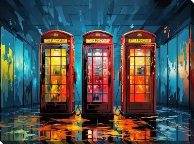 Картина маслом Телефонные будки №47