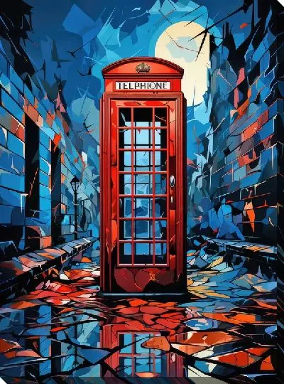 Картина маслом Телефонная будка №48