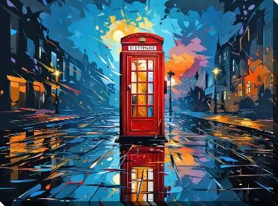 Картина маслом Телефонная будка №50