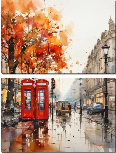 Модульная картина Телефонные будки №53