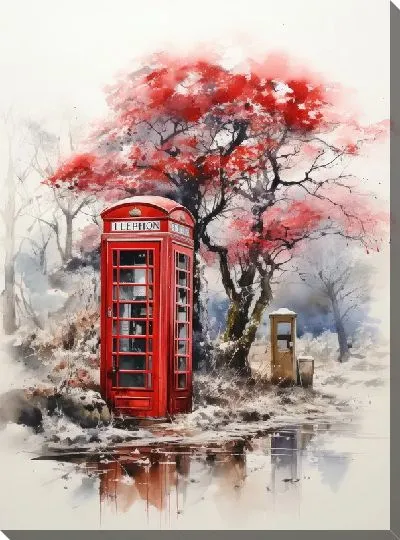 Картина маслом Телефонная будка №55