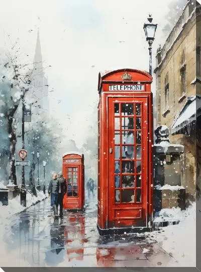 Картина маслом Телефонная будка №56