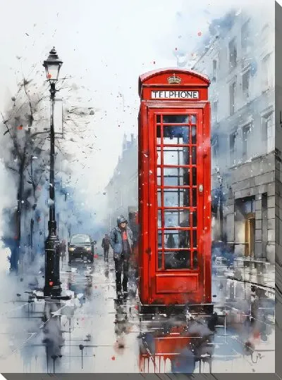 Картина маслом Телефонная будка №59