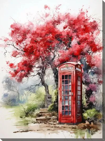 Картина маслом Телефонная будка №61