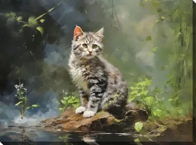 Картина маслом Кошка №140