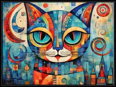 Картина Кошка и город