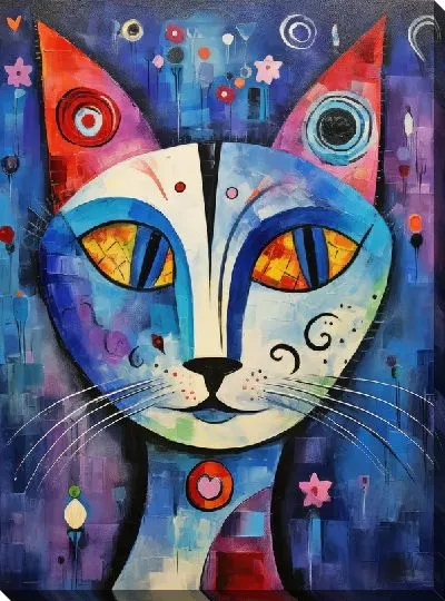 Картина маслом Хитрая кошка