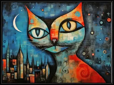 Картина Кошка и Луна