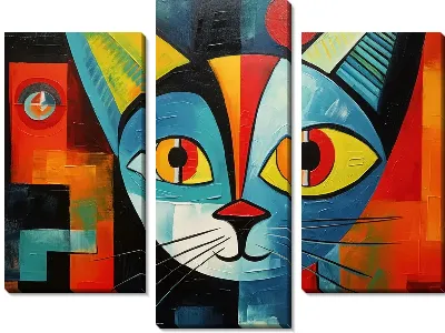 Кошка в стиле кубизм №4