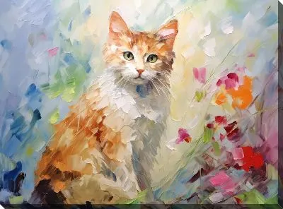 Картина маслом Арт кошка №27