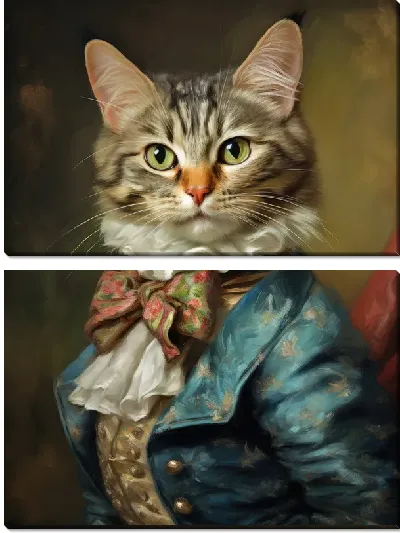 Модульная картина Кошка в костюме