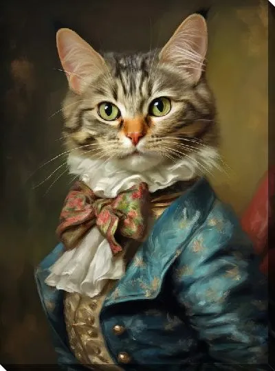 Картина маслом Кошка в костюме