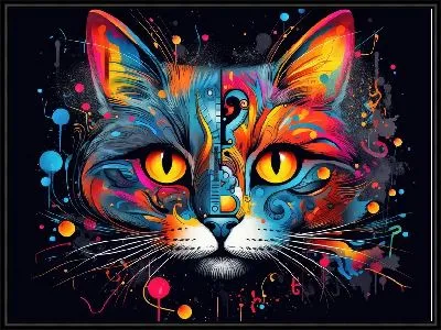 Картина Кошка в стиле арт №41