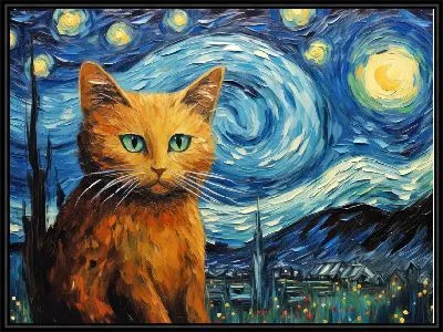Картина Кошка в стиле арт №43