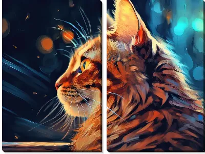 Модульная картина Кошка в стиле арт №55