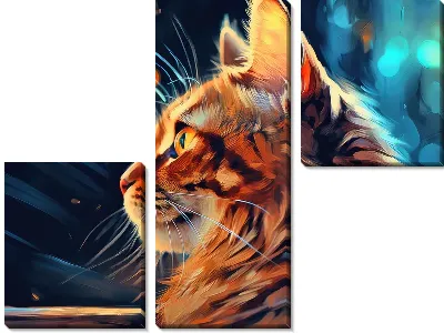Модульная картина Кошка в стиле арт №55