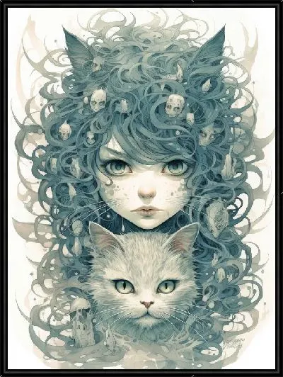 Картина Кошка в стиле арт №59