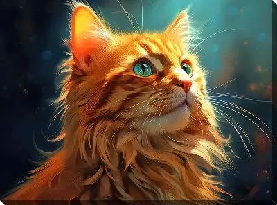 Картина маслом Кошка в стиле арт №62