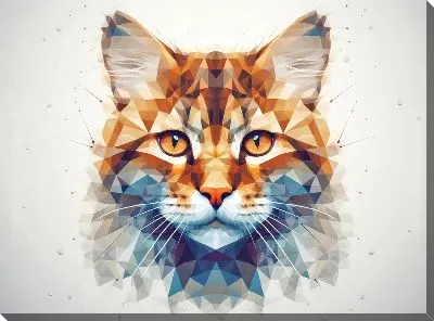 Картина маслом Кошка в стиле арт №76