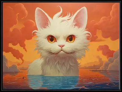 Картина Кошка в воде