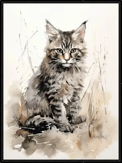 Картина Кот в стиле рисунка №6