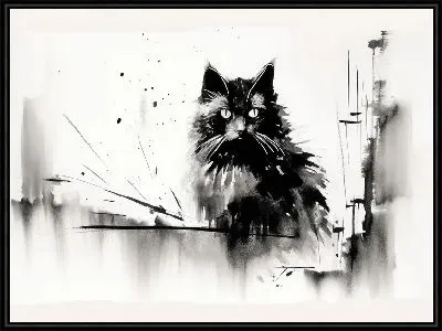 Картина Кот в стиле рисунка №7
