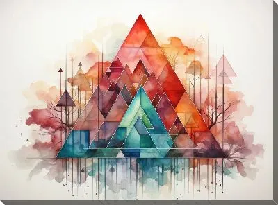 Картина маслом Треугольники №3