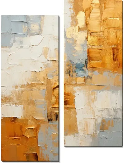 Модульная картина Фактура золотых мазков