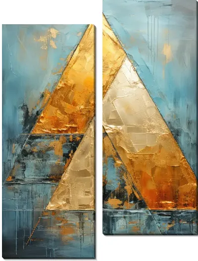 Модульная картина Золотой треугольник фактуры