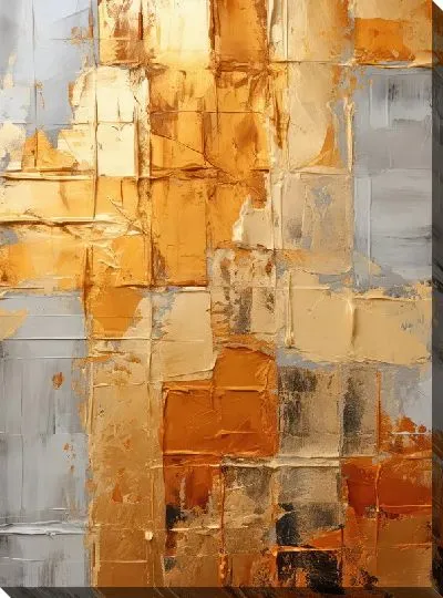 Картина маслом Фактура золотых мазков №2