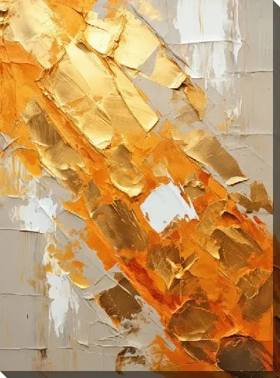 Картина маслом Фактура золотых мазков №3