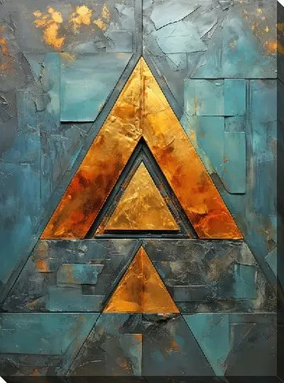 Картина маслом Треугольник абстракции №3
