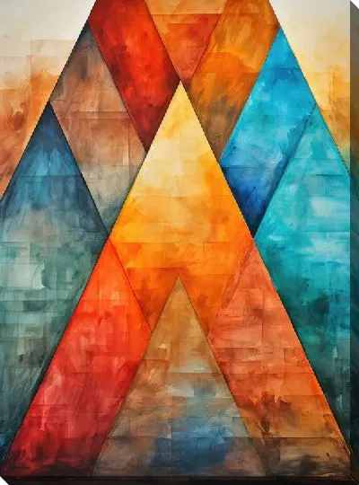 Картина маслом Треугольники №20