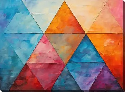 Картина маслом Треугольники №21