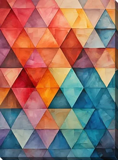 Картина маслом Треугольники и ромбы №23