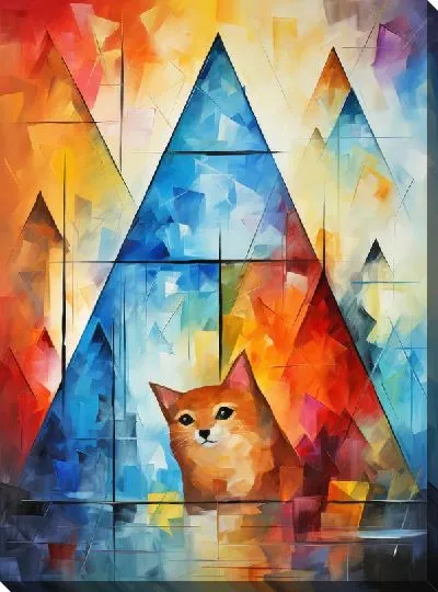 Картина маслом Треугольники №29