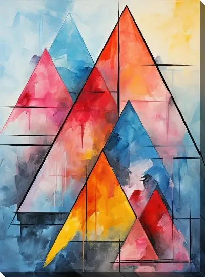 Картина маслом Треугольники №30