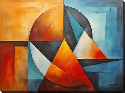 Картина маслом Треугольники №37