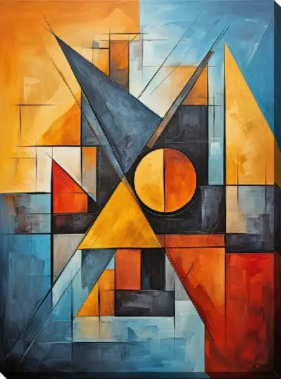 Картина маслом Треугольники №40