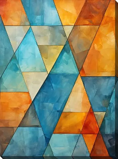 Картина маслом Треугольники №43