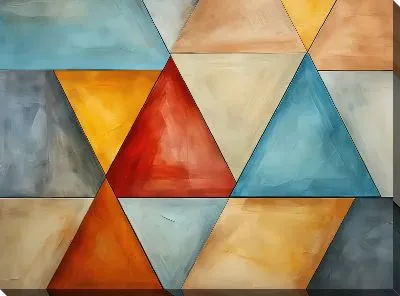 Картина маслом Треугольники №44