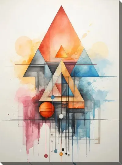 Картина маслом Треугольники №63