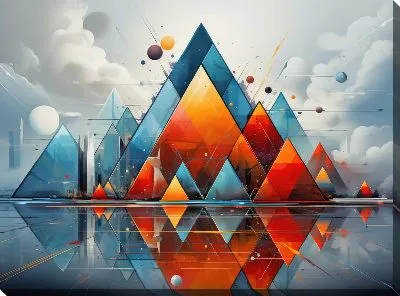 Картина маслом Треугольники №69